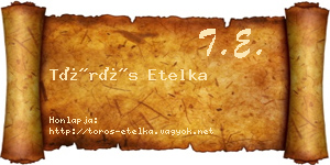 Törös Etelka névjegykártya