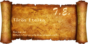 Törös Etelka névjegykártya