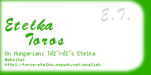 etelka toros business card